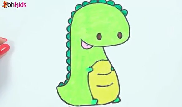 Dạy bé vẽ khủng long dễ thương
